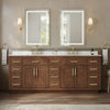 Custom image for Dark Oak with Brushed Gold Trim / White Cultured Marble / No Mirror