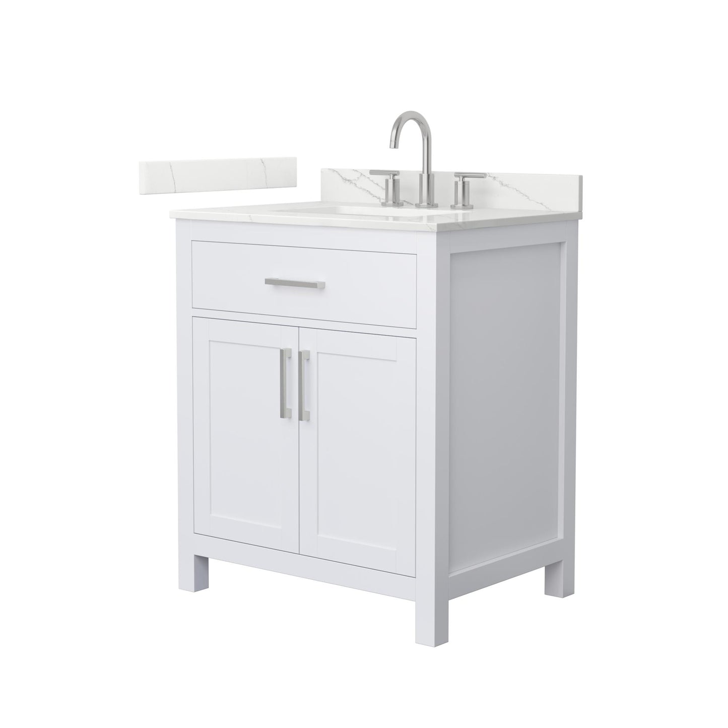 Beckett Bathroom Vanity with Countertop 30 inch Single Sink 3-hole Faucet Setup