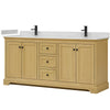 Custom image for Honey Oak with Matte Black Trim / Carrara Cultured Marble / No Mirror