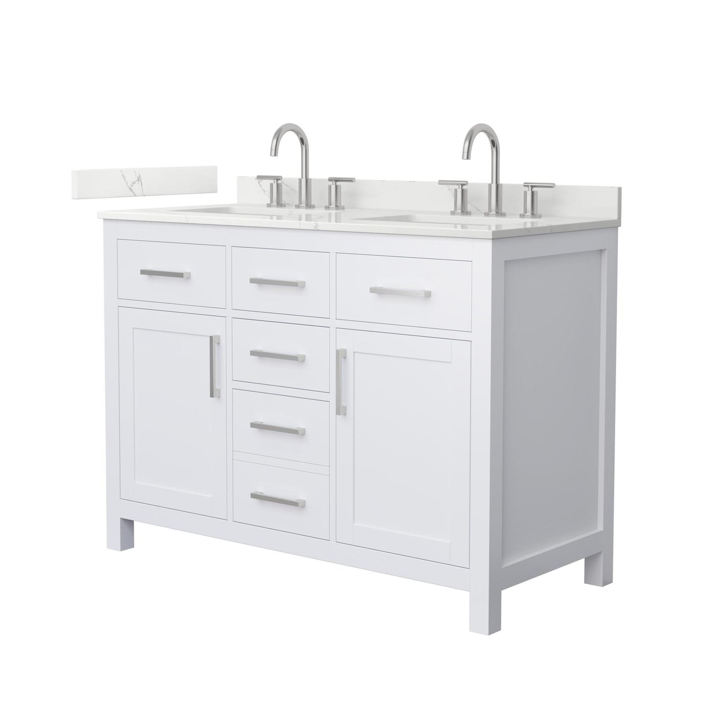 Beckett Bathroom Vanity with Countertop 48 inch Double Sink 3-hole Faucet Setup