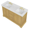 Custom image for Honey Oak with Brushed Gold Trim / White Quartz / No Mirror