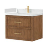 Custom image for Toasted Walnut with Satin Bronze Trim / White Quartz / No Mirror
