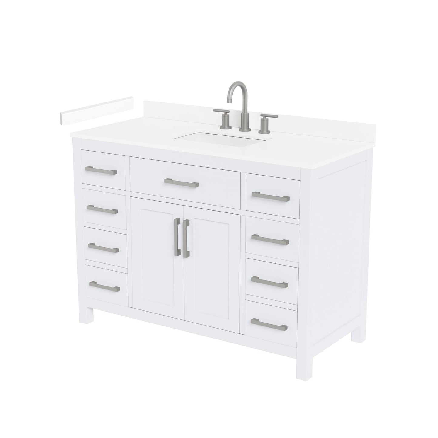 Beckett Bathroom Vanity with Countertop 48 inch Single Sink 3-hole Faucet Setup