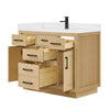 Custom image for Rift Oak with Matte Black Trim / White Quartz / No Mirror