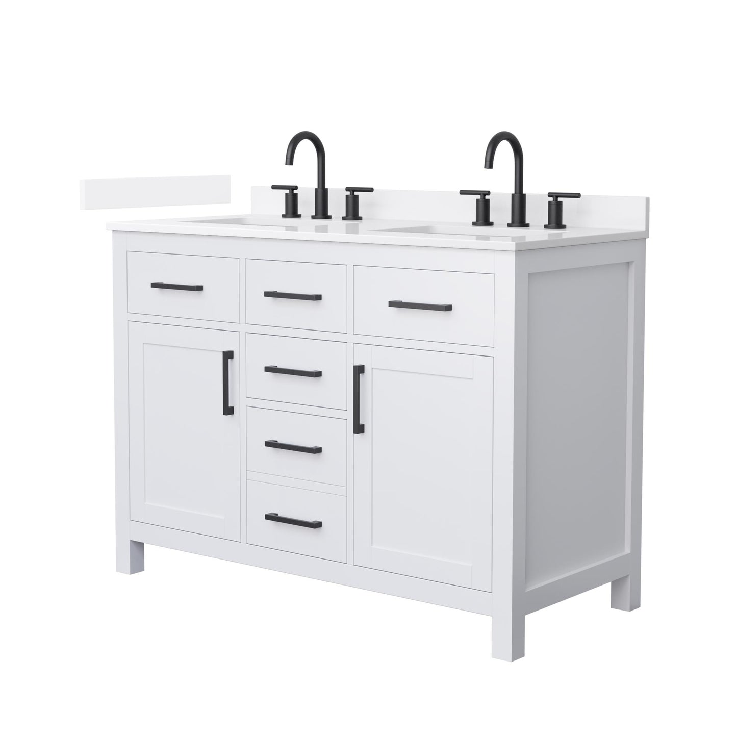 Beckett Bathroom Vanity with Countertop 48 inch Double Sink 3-hole Faucet Setup