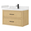 Custom image for Scandinavian Oak with Matte Black Trim / White Quartz / No Mirror
