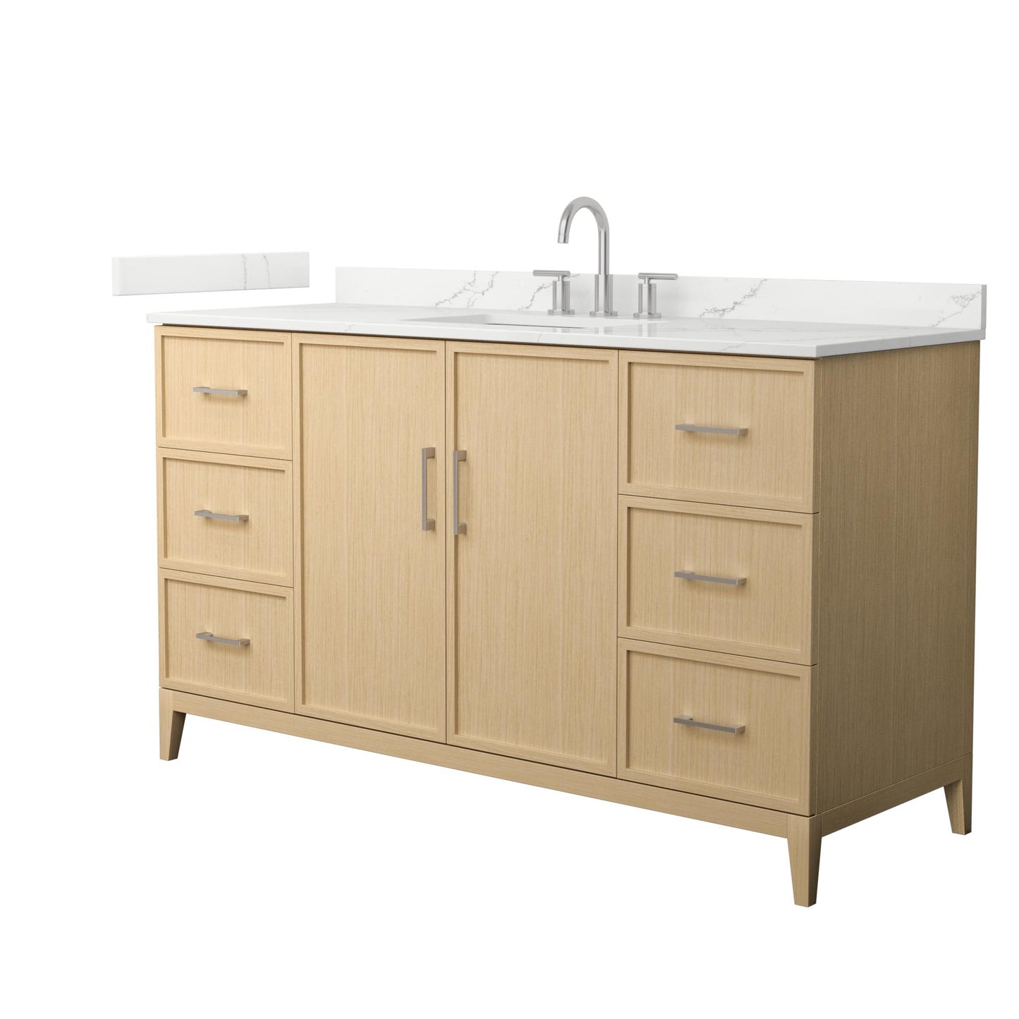 Elan Bathroom Vanity with Countertop 60 inch Single Sink 3-hole Faucet Setup