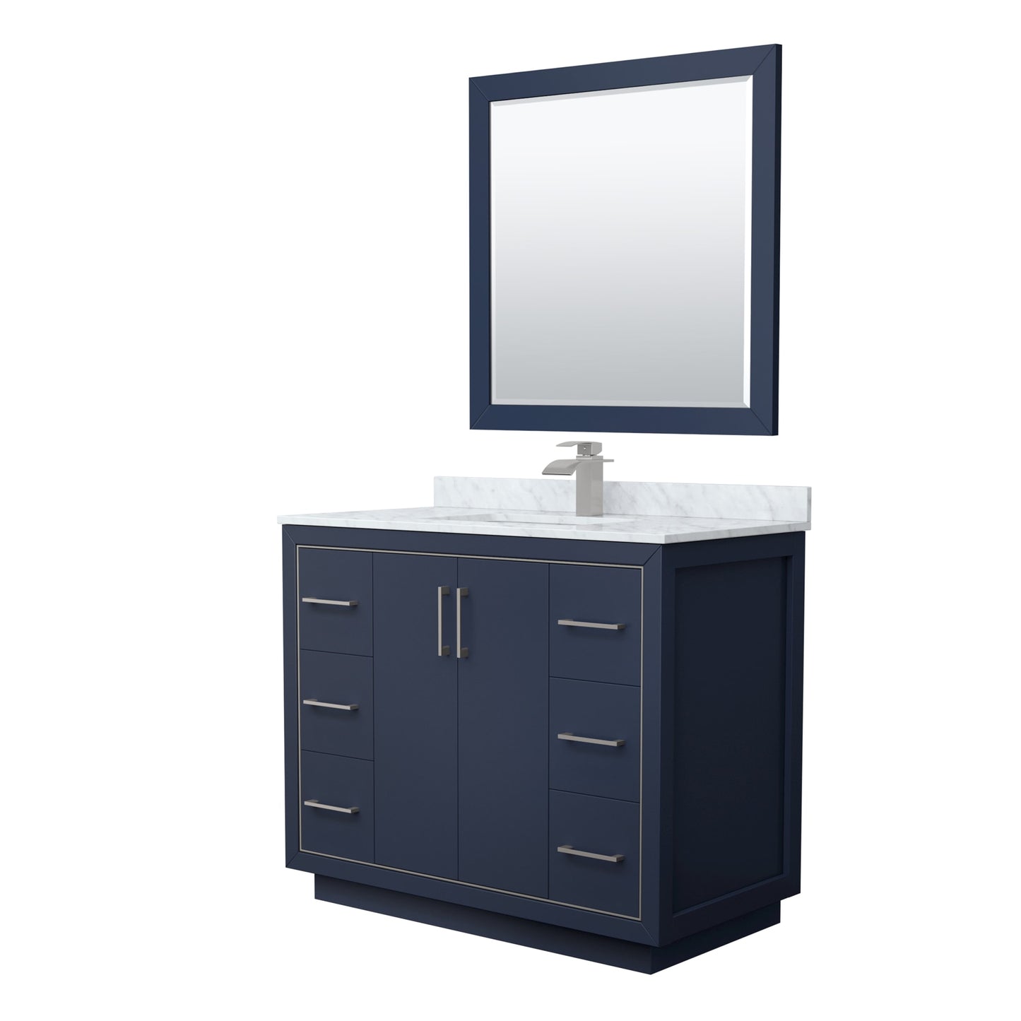 Icon Bathroom Vanity with Countertop 42 inch Single Sink Single hole Faucet Setup