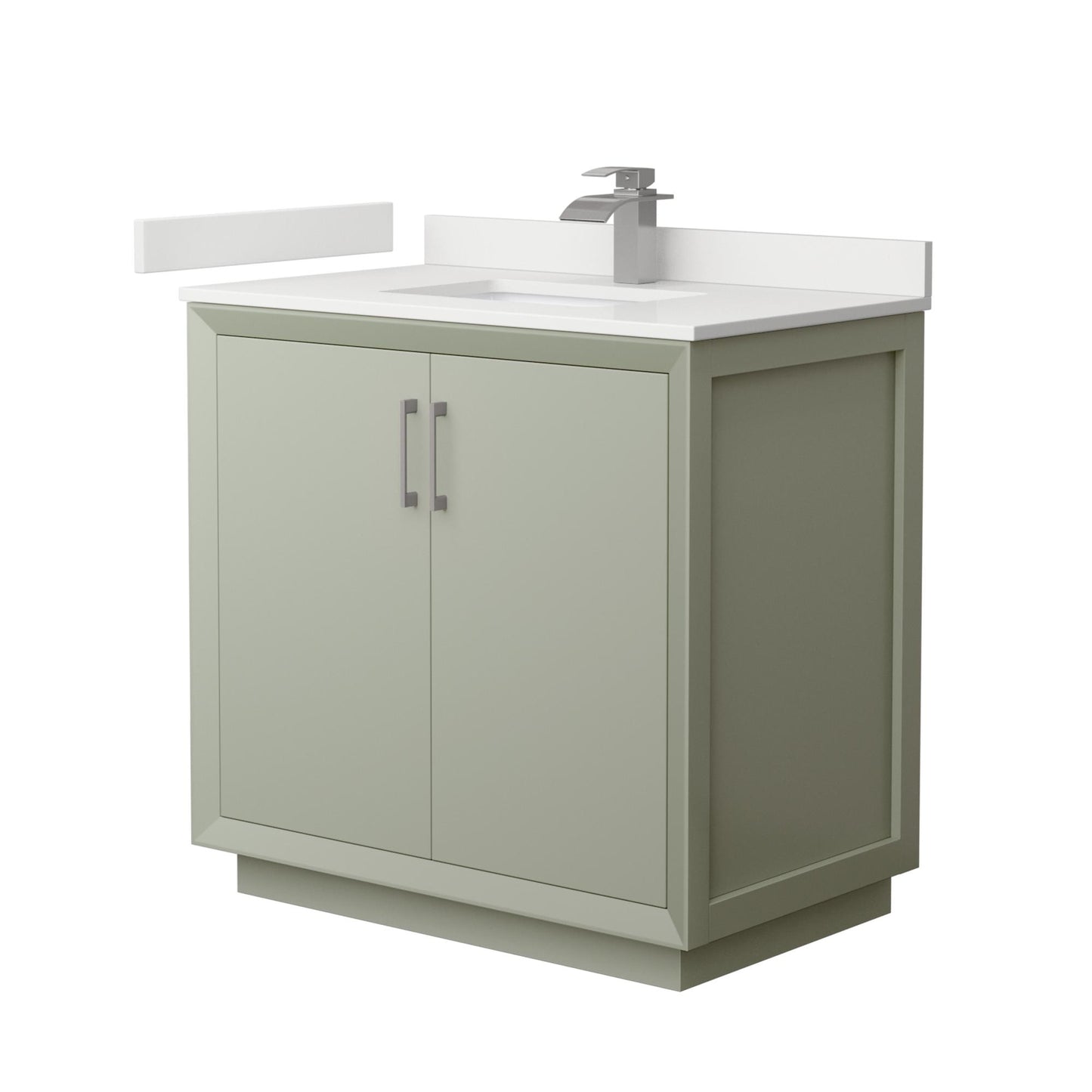 Strada Bathroom Vanity with Countertop 36 inch Single Sink Single hole Faucet Setup