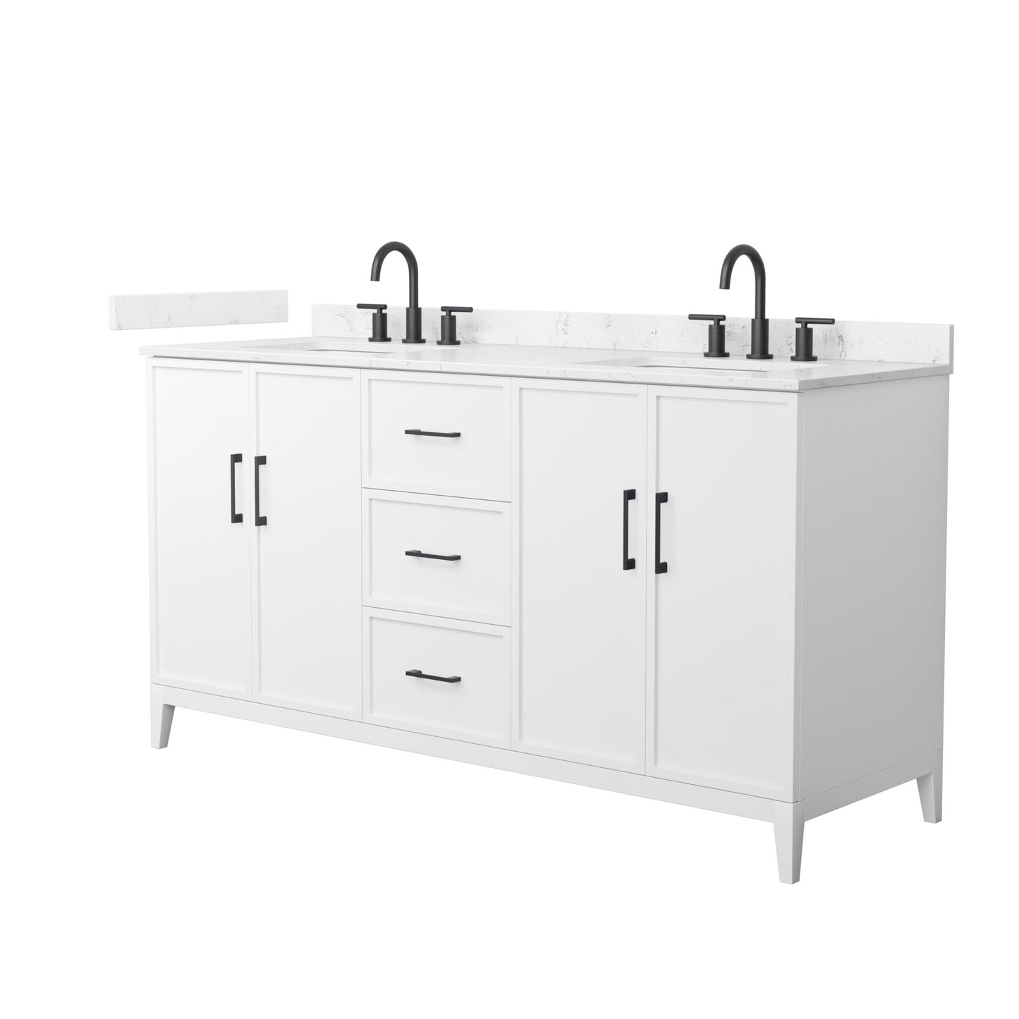 Elan Bathroom Vanity with Countertop 66 inch Double Sink 3-hole Faucet Setup