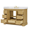 Custom image for Honey Oak with Brushed Gold Trim / White Cultured Marble / No Mirror