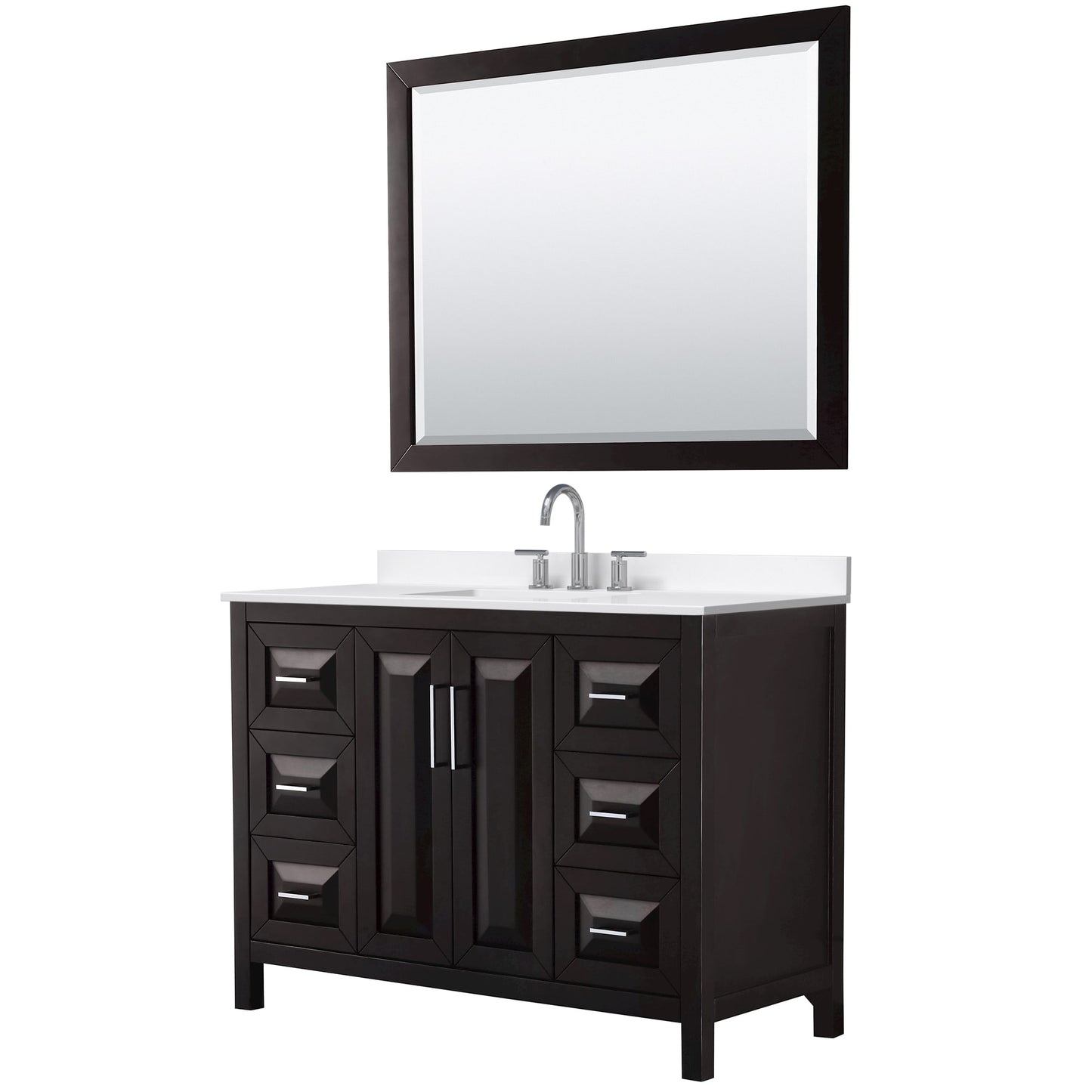 Daria Bathroom Vanity with Countertop 48 inch Single Sink 3-hole Faucet Setup