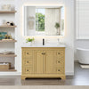 Custom image for Honey Oak with Matte Black Trim / White Quartz / No Mirror