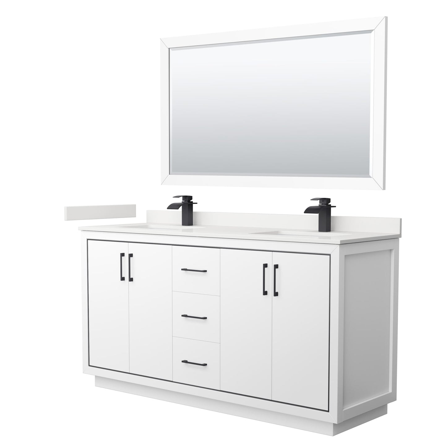 Icon Bathroom Vanity with Countertop 66 inch Double Sink Single hole Faucet Setup