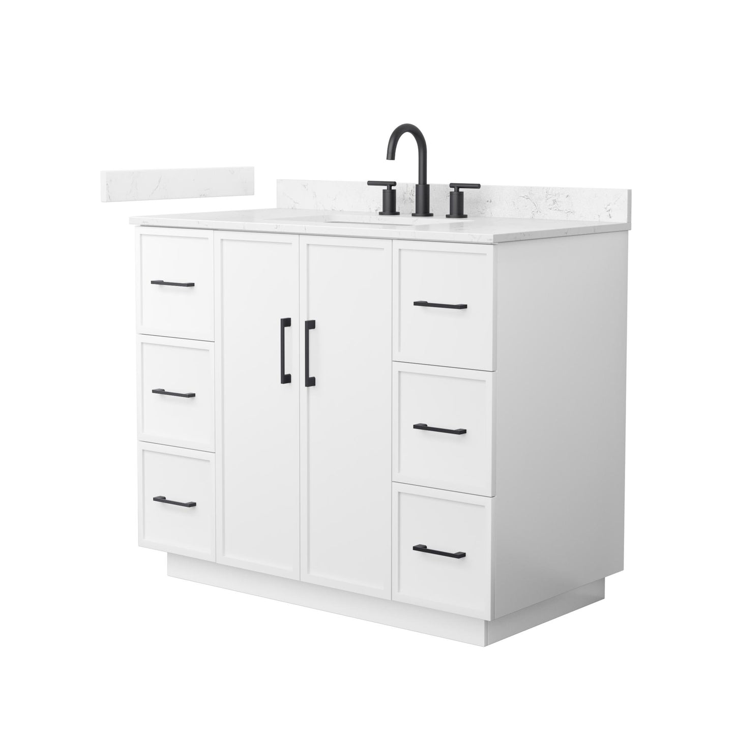 Elan TK Bathroom Vanity with Countertop 42 inch Single Sink 3-hole Faucet Setup