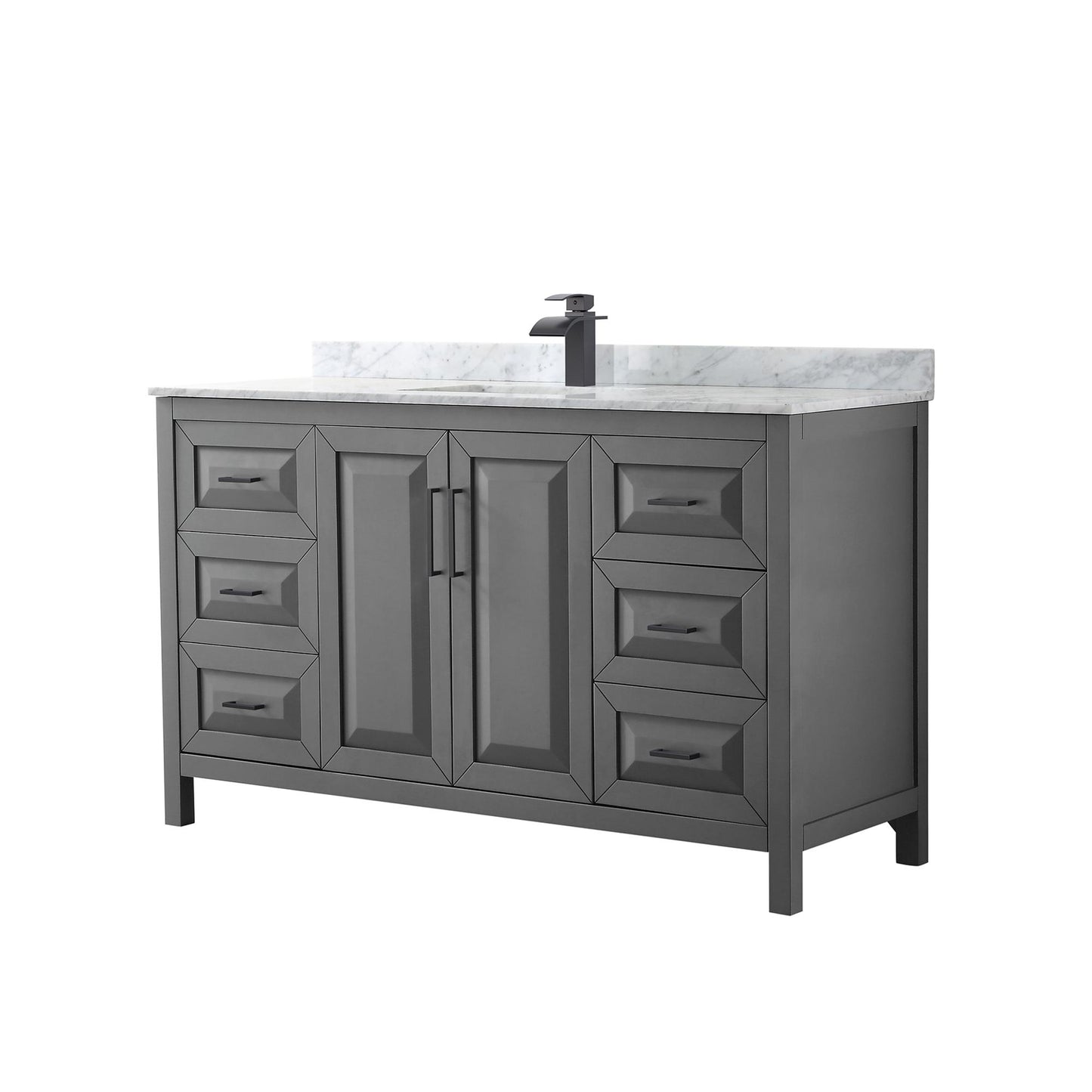 Daria Bathroom Vanity with Countertop 60 inch Single Sink Single hole Faucet Setup