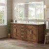 Custom image for Dark Oak with Brushed Gold Trim / Carrara Cultured Marble / No Mirror