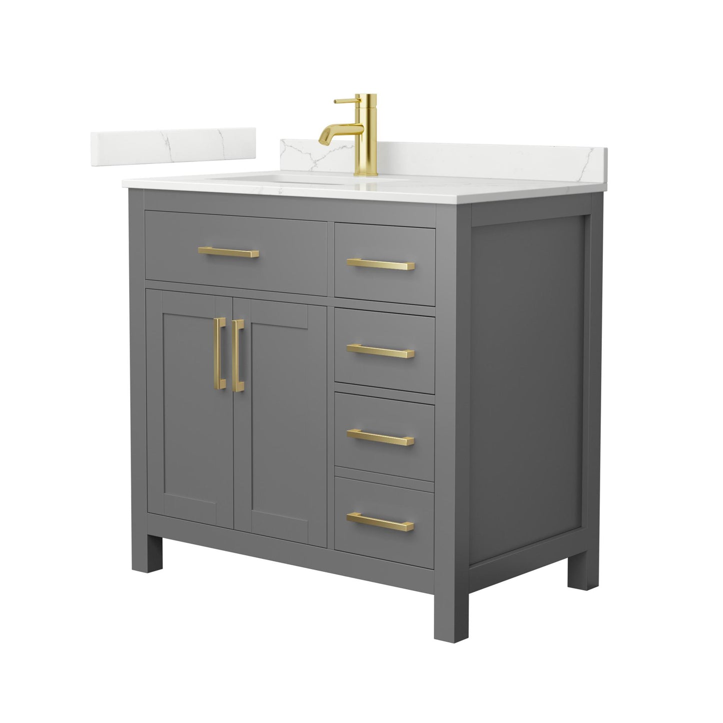 Beckett Bathroom Vanity with Countertop 36 inch Single Sink Single hole Faucet Setup
