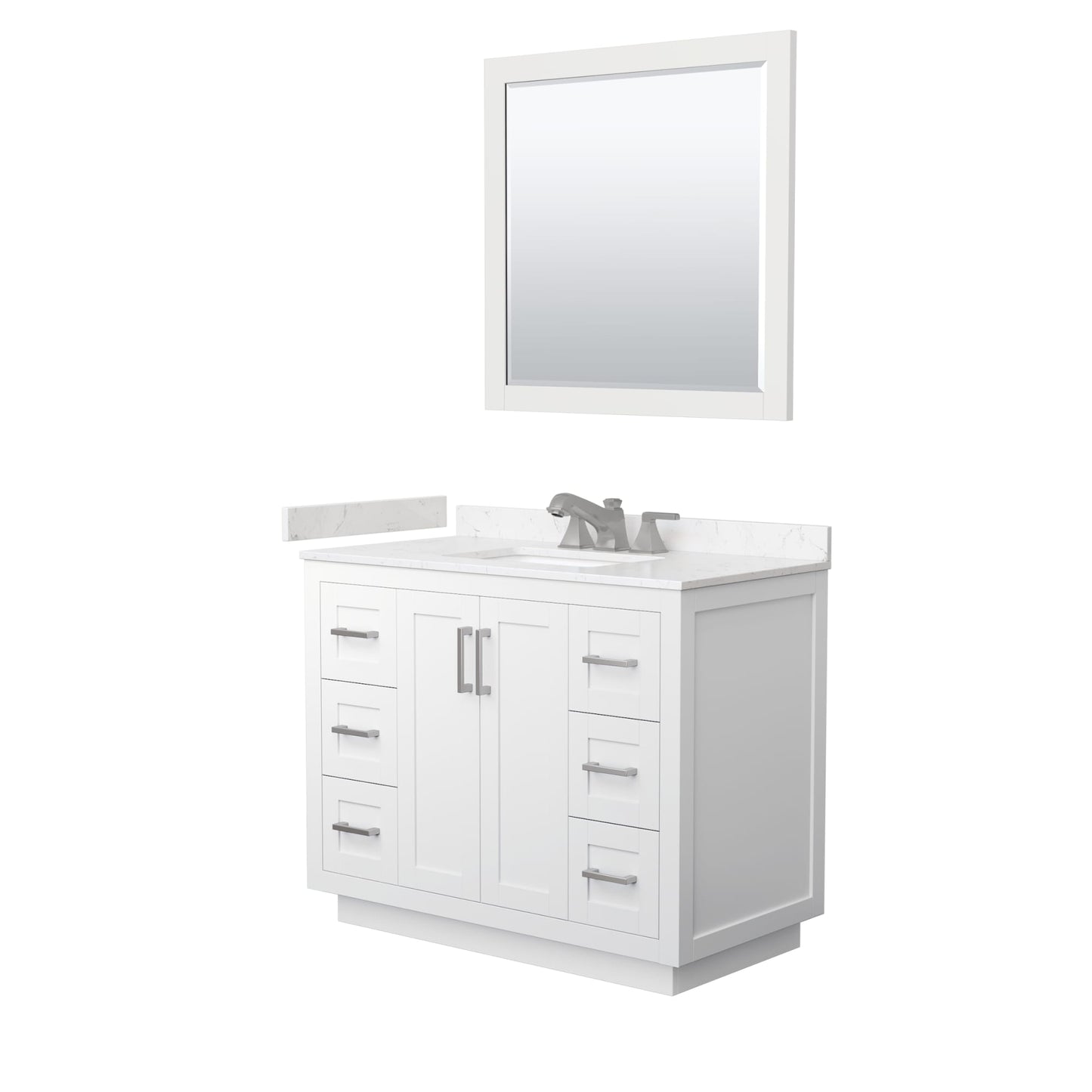 Miranda Bathroom Vanity with Countertop 42 inch Single Sink 3-hole Faucet Setup