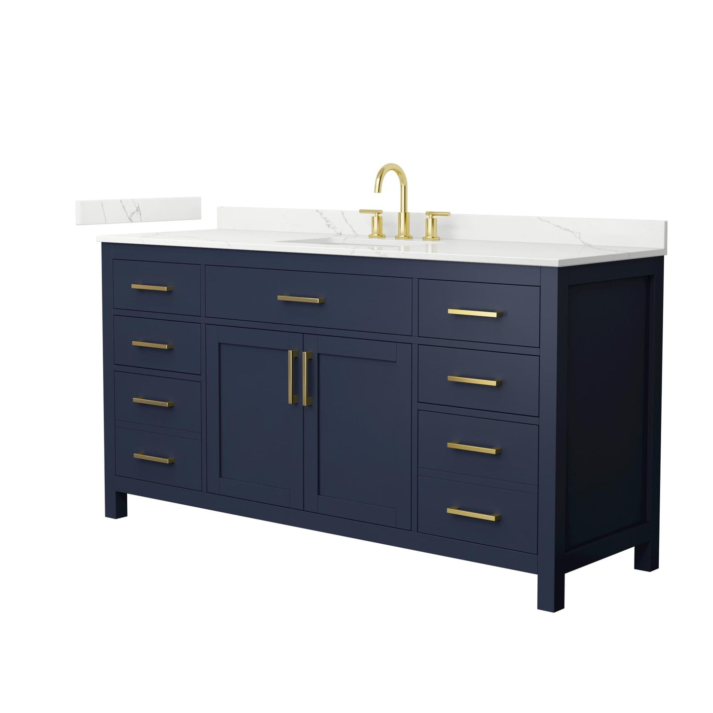 Beckett Bathroom Vanity with Countertop 66 inch Single Sink 3-hole Faucet Setup