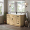 Custom image for Rift Oak with Matte Black Trim / Carrara Cultured Marble / No Mirror