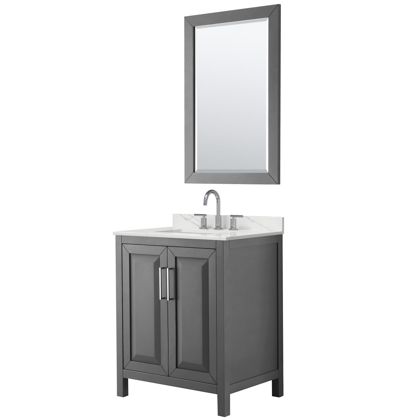 Daria Bathroom Vanity with Countertop 30 inch Single Sink 3-hole Faucet Setup