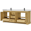 Custom image for Honey Oak with Matte Black Trim / Giotto Quartz / No Mirror