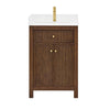 Custom image for Dark Walnut with Brushed Gold Trim / White Quartz / No Mirror