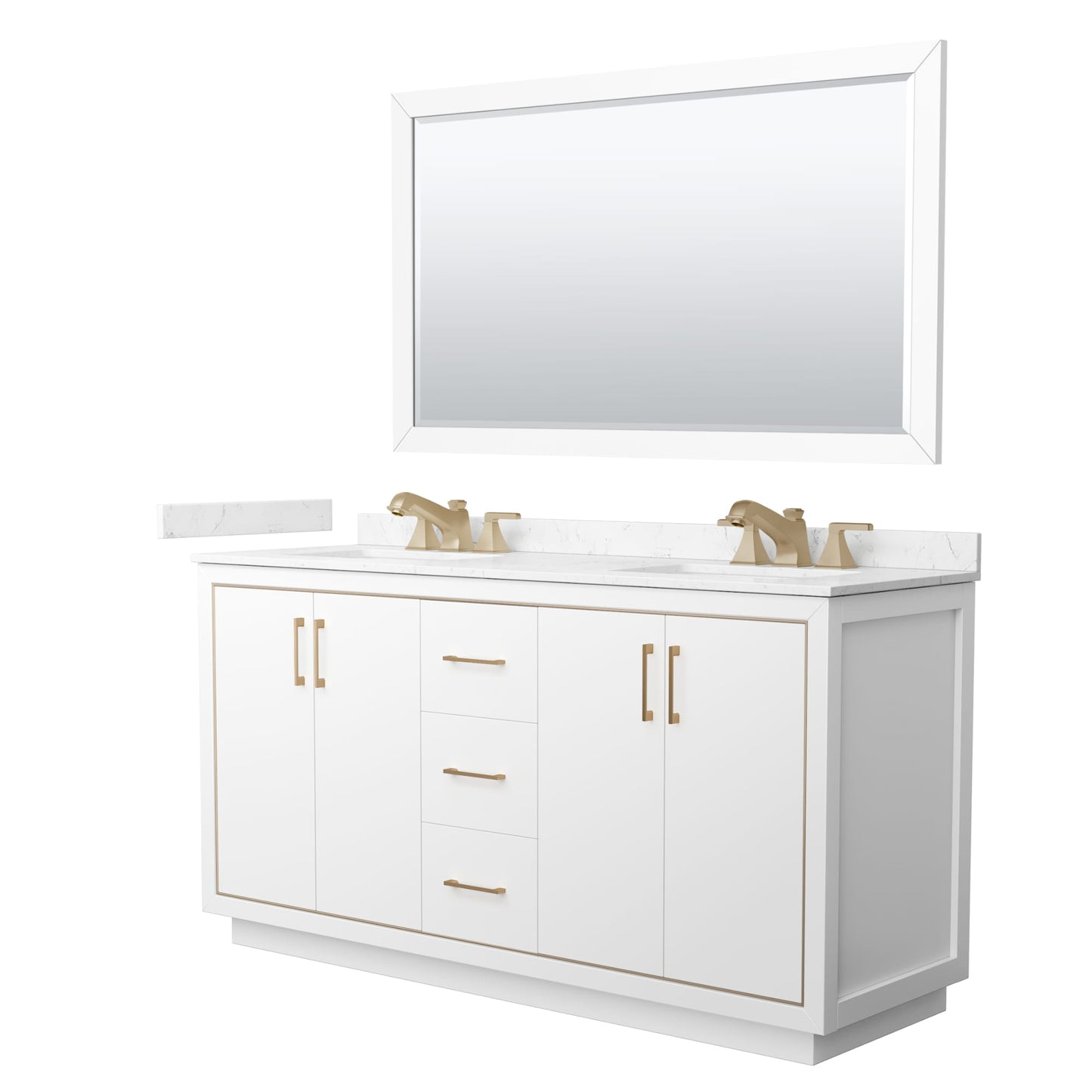 Icon Bathroom Vanity with Countertop 66 inch Double Sink 3-hole Faucet Setup