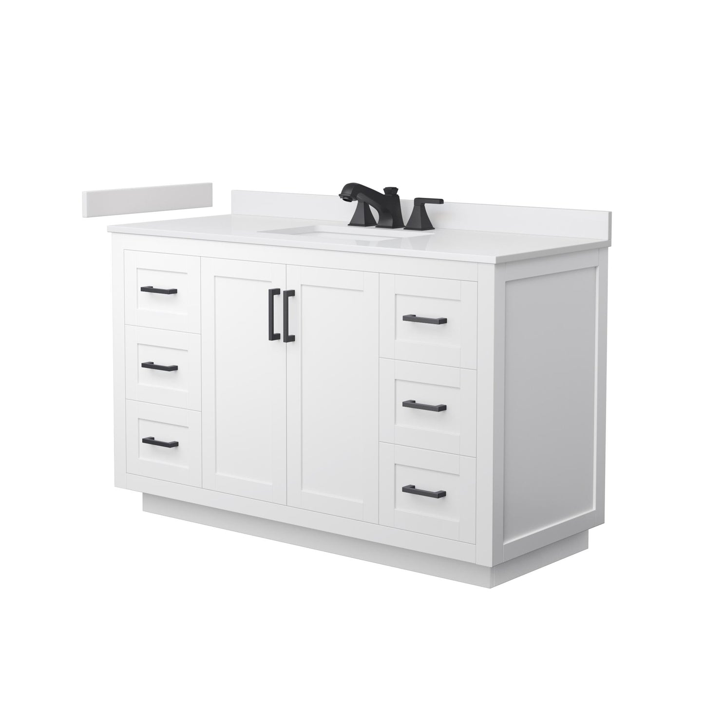 Miranda Bathroom Vanity with Countertop 54 inch Single Sink 3-hole Faucet Setup