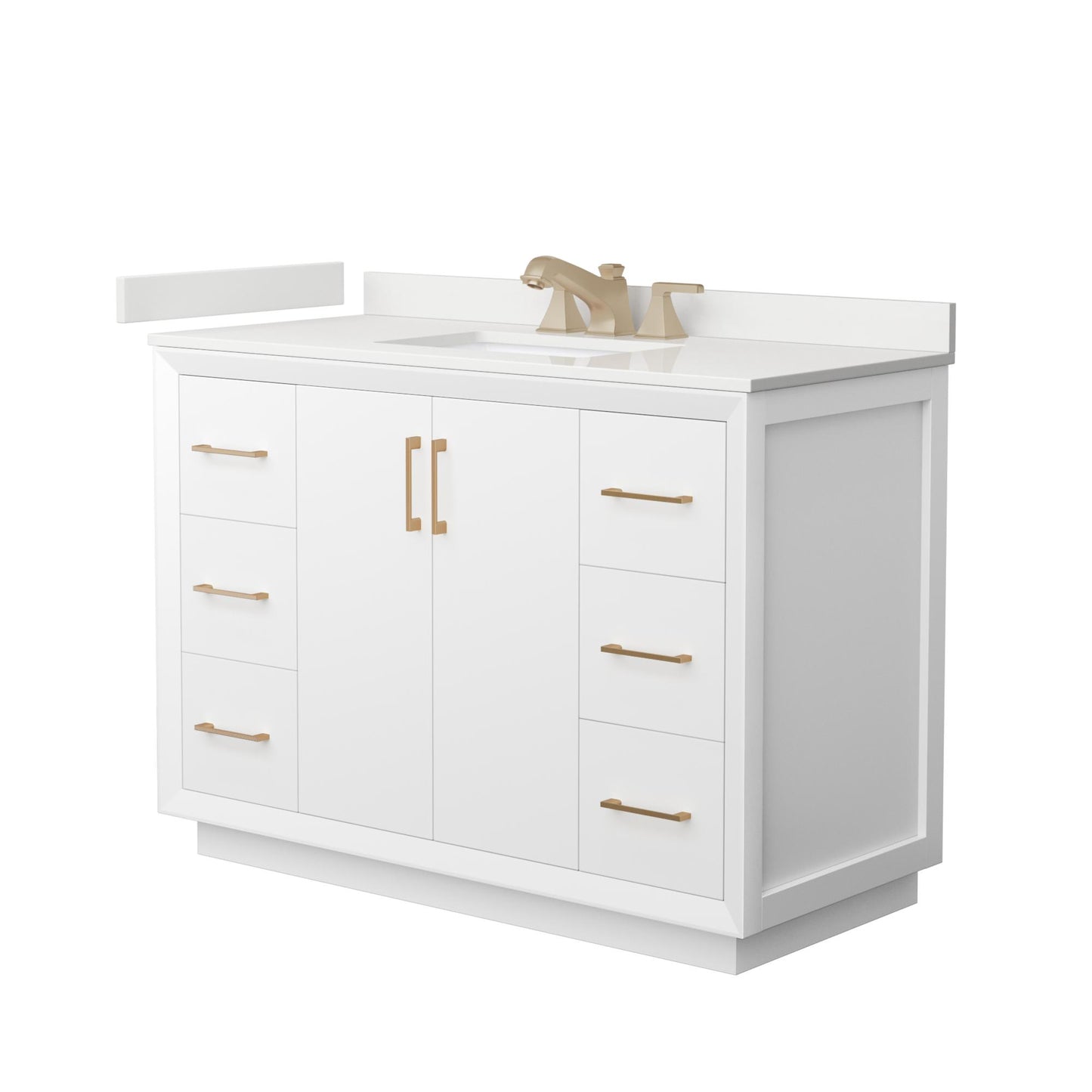 Strada Bathroom Vanity with Countertop 48 inch Single Sink 3-hole Faucet Setup