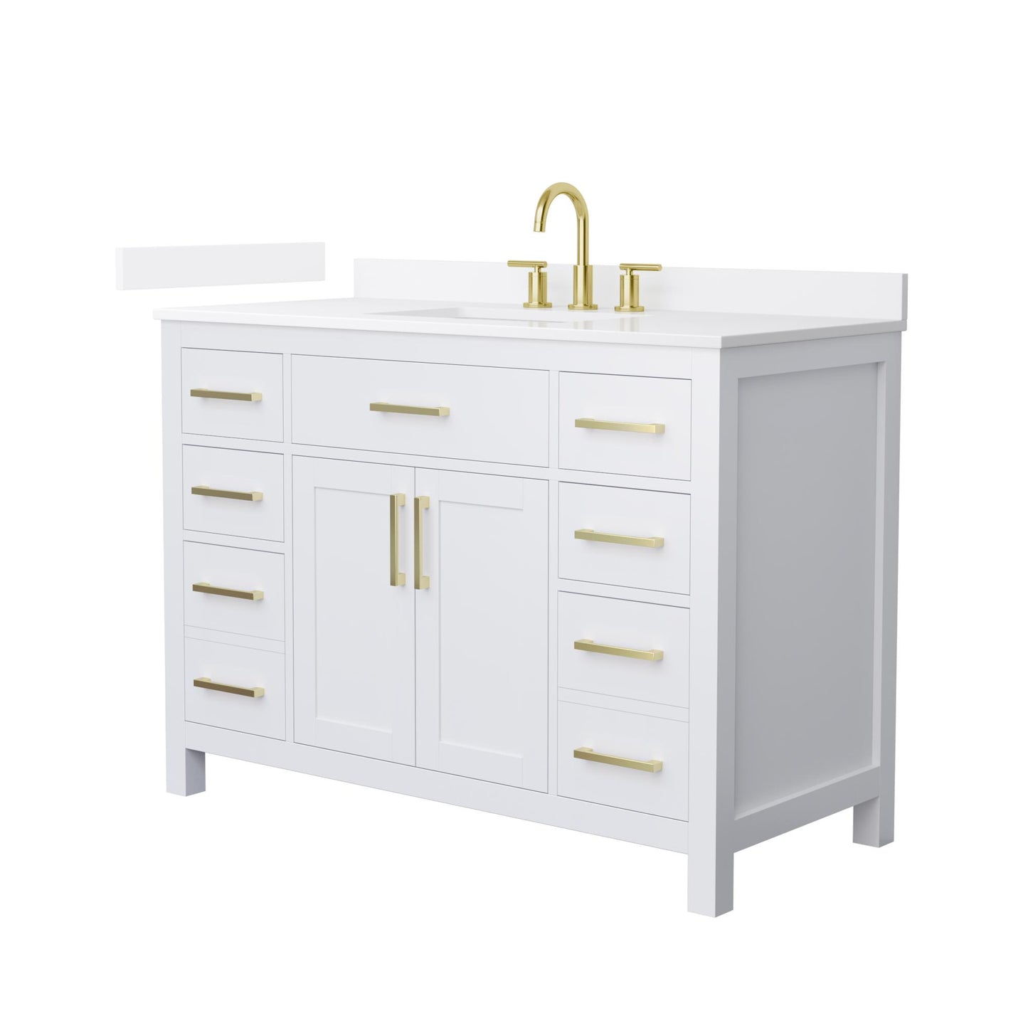 Beckett Bathroom Vanity with Countertop 48 inch Single Sink 3-hole Faucet Setup