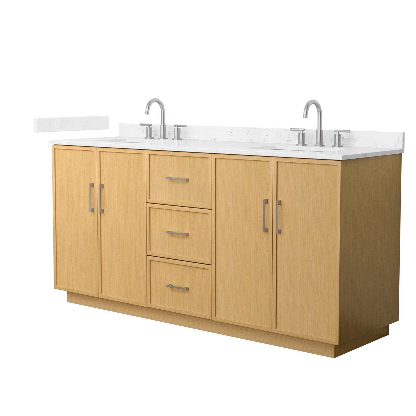 Elan TK Bathroom Vanity with Countertop 72 inch Double Sink 3-hole Faucet Setup
