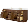 Custom image for Dark Oak with Brushed Gold Trim / White Quartz / No Mirror