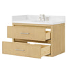 Custom image for Scandinavian Oak with Brushed Nickel Trim / White Quartz / No Mirror