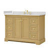 Custom image for Honey Oak with Brushed Gold Trim / Carrara Cultured Marble / No Mirror