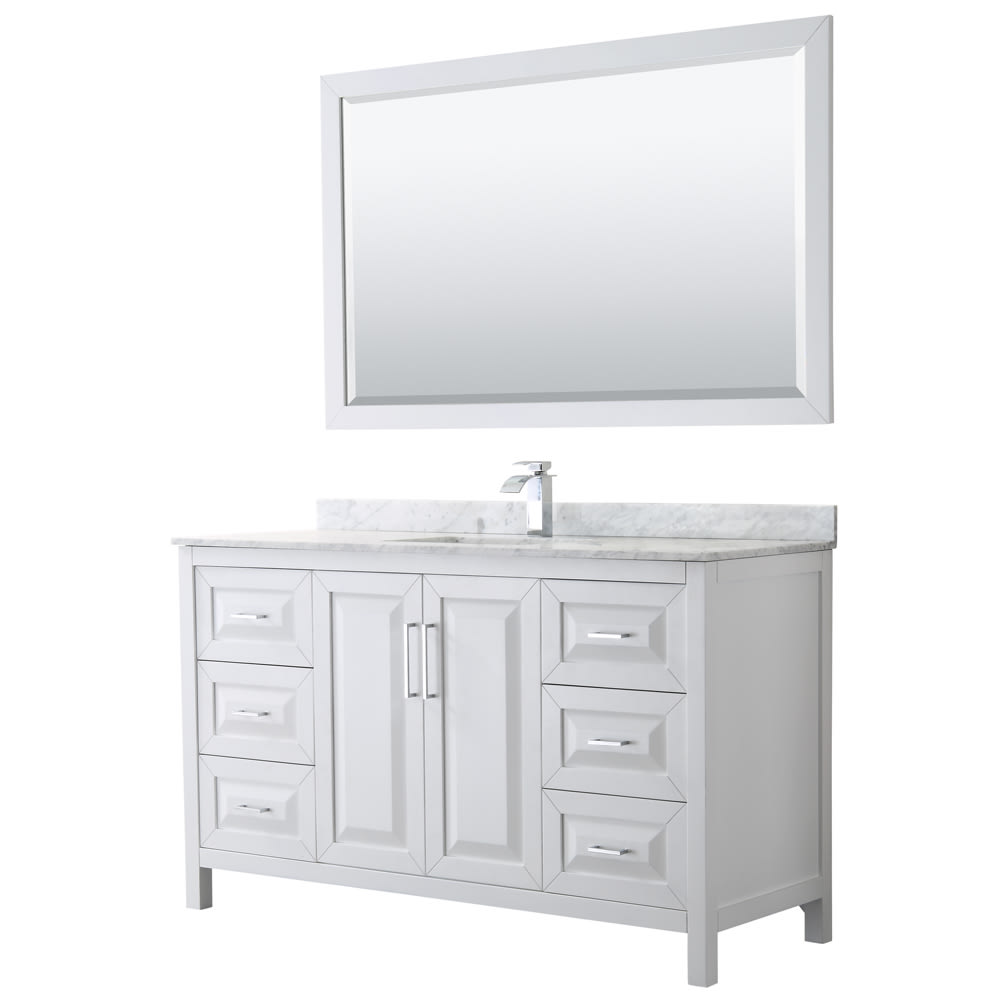 Daria Bathroom Vanity with Countertop 60 inch Single Sink Single hole Faucet Setup