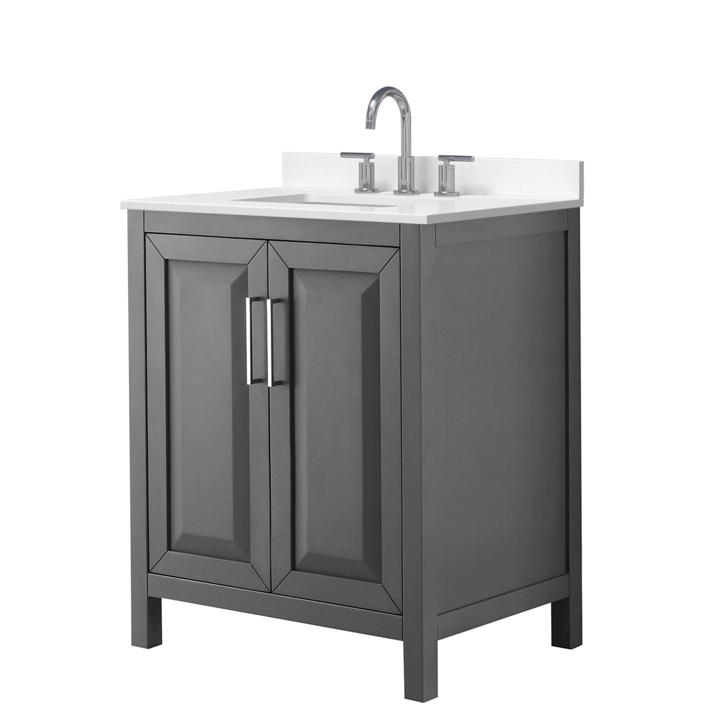 Daria Bathroom Vanity with Countertop 30 inch Single Sink 3-hole Faucet Setup