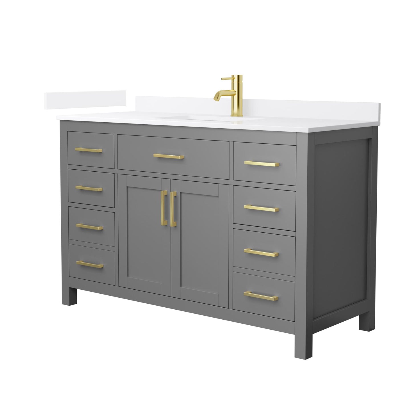 Beckett Bathroom Vanity with Countertop 54 inch Single Sink Single hole Faucet Setup