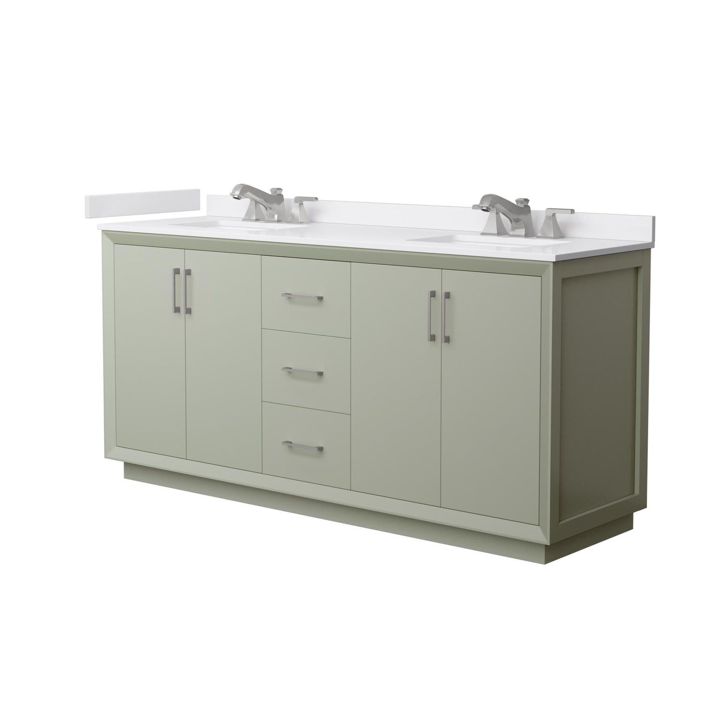 Strada Bathroom Vanity with Countertop 72 inch Double Sink 3-hole Faucet Setup