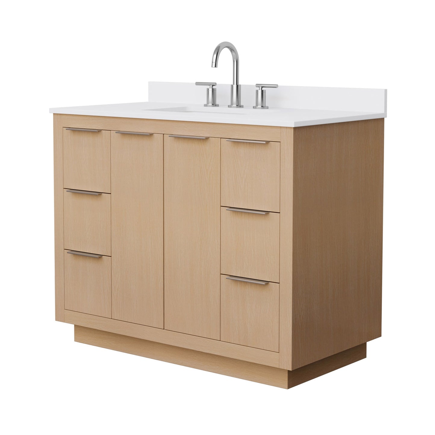 Maroni Bathroom Vanity with Countertop 42 inch Single Sink 3-hole Faucet Setup