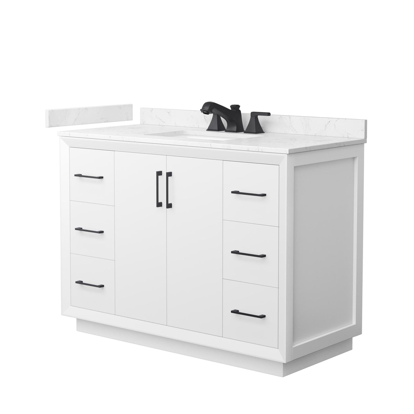 Strada Bathroom Vanity with Countertop 48 inch Single Sink 3-hole Faucet Setup