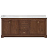 Custom image for Dark Walnut with Brushed Gold Trim / Giotto Quartz / No Mirror