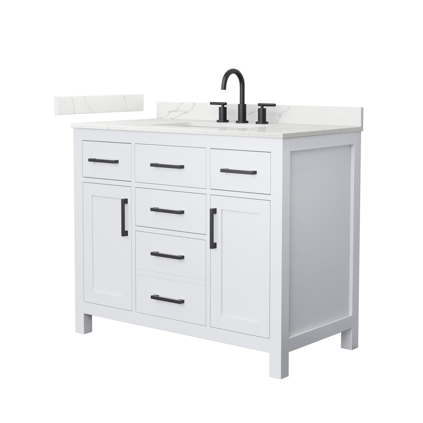 Beckett Bathroom Vanity with Countertop 42 inch Single Sink 3-hole Faucet Setup