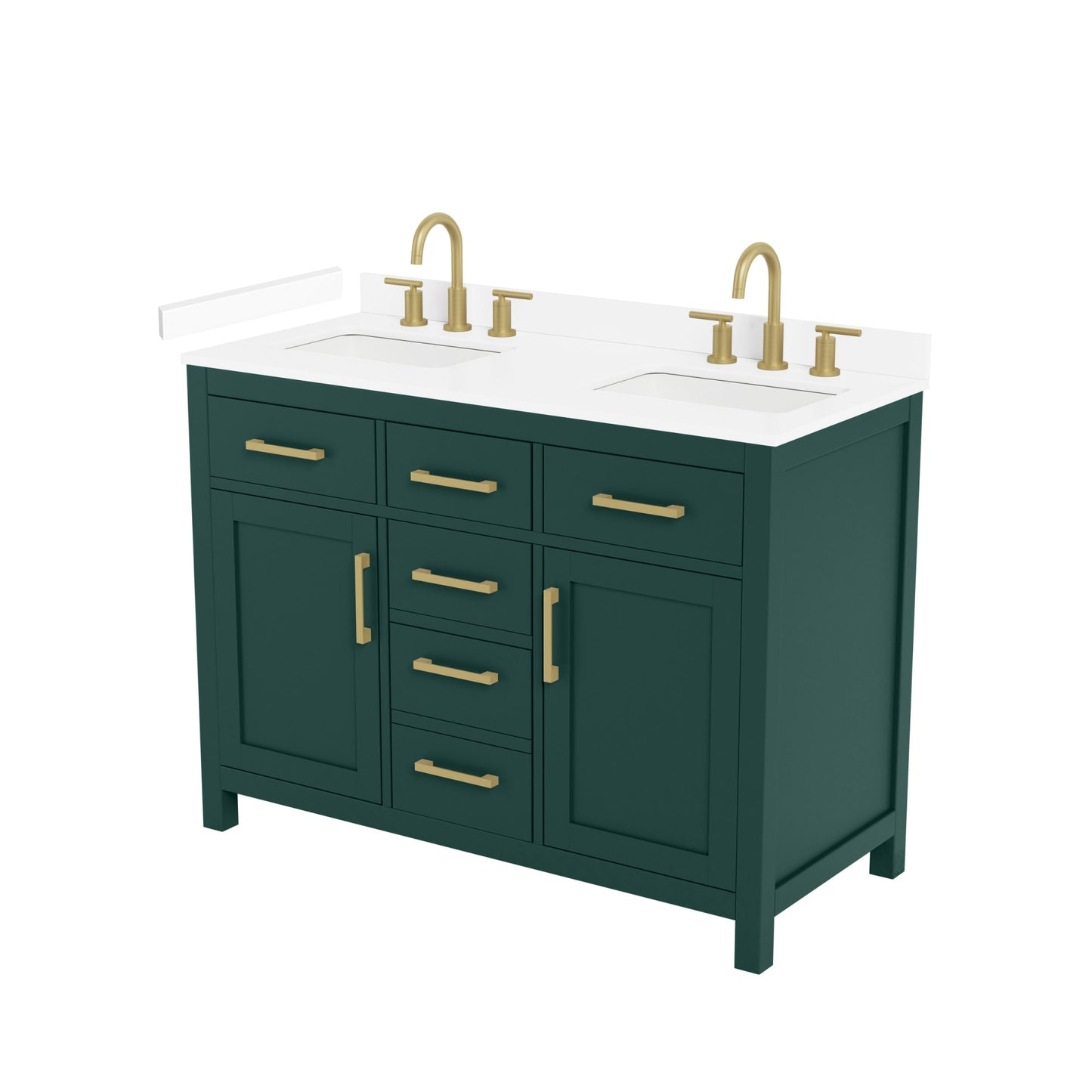 Beckett Bathroom Vanity with Countertop 48 inch Double Sink 3-hole Faucet Setup