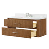 Custom image for Toasted Walnut with Brushed Nickel Trim / White Quartz / No Mirror