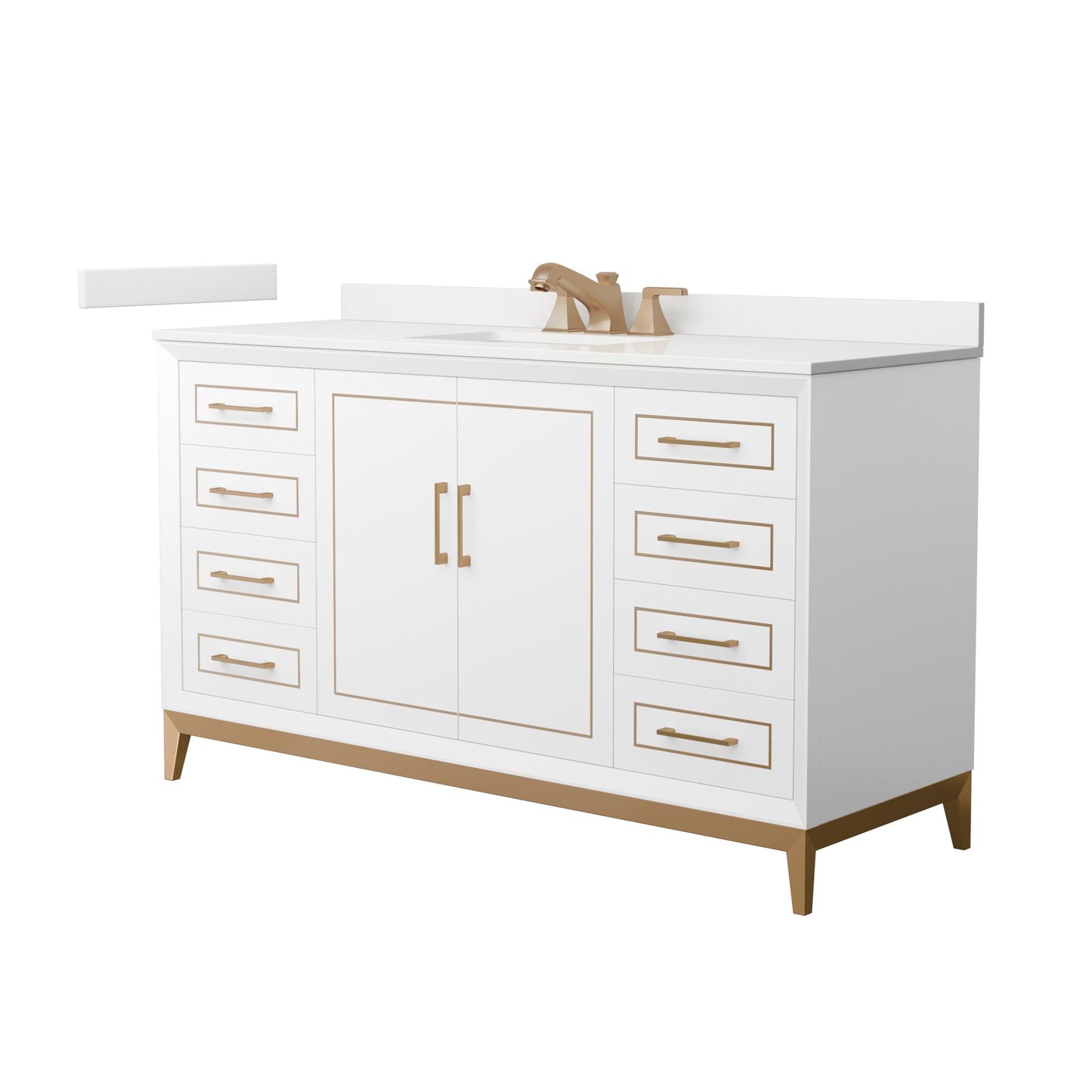 Marlena Bathroom Vanity with Countertop 60 inch Single Sink 3-hole Faucet Setup