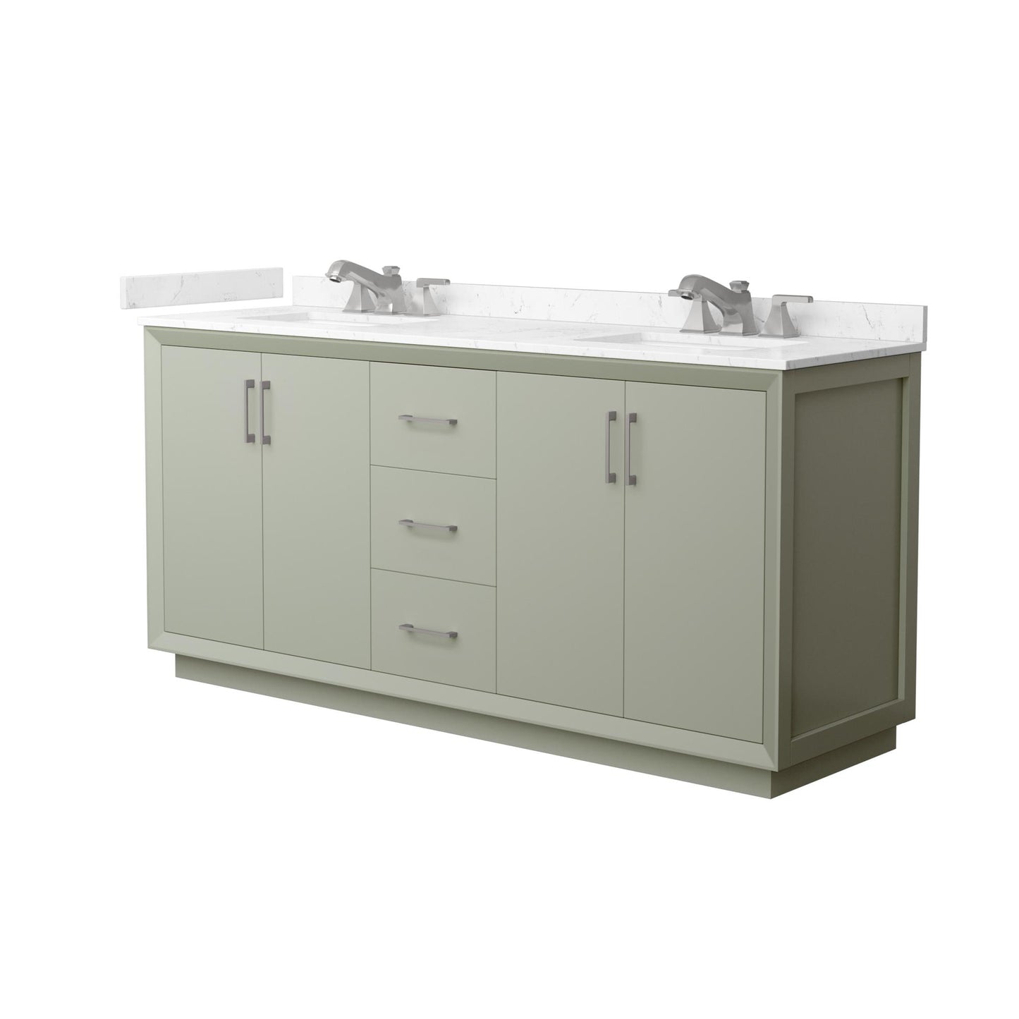Strada Bathroom Vanity with Countertop 72 inch Double Sink 3-hole Faucet Setup