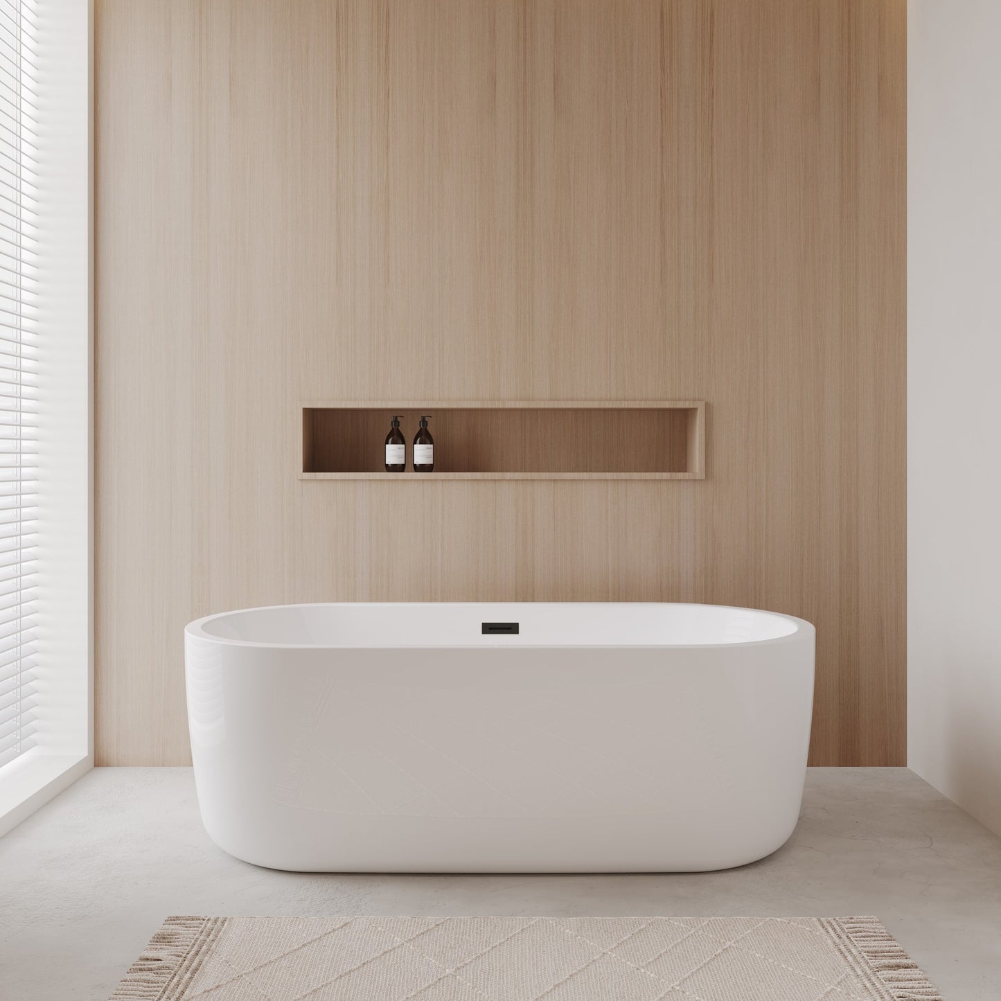 Juliette Freestanding Acrylic Bathtub No Faucet 67 inch