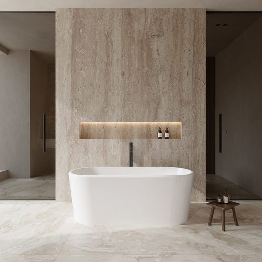 Ursula Freestanding Acrylic Bathtub With Faucet 67 inch